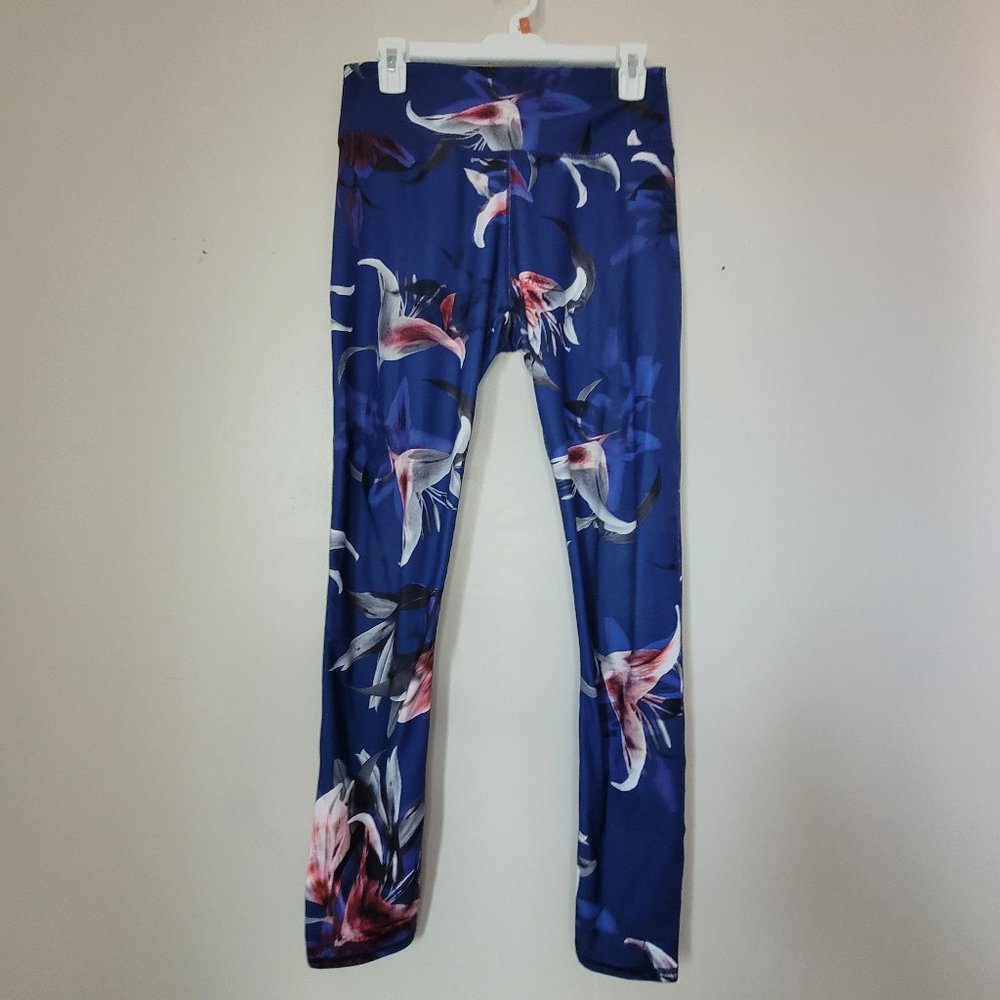 Fabletics Purple Floral Leggings M